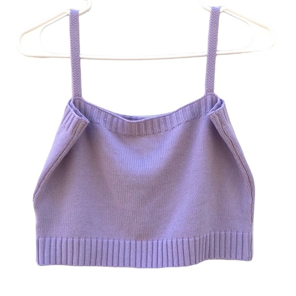 Princess Polly Womens 8 lavender purple cropped sweater tank top NWOT - Picture 2 of 6